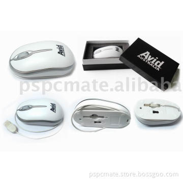 hidden cable usb optical mouse